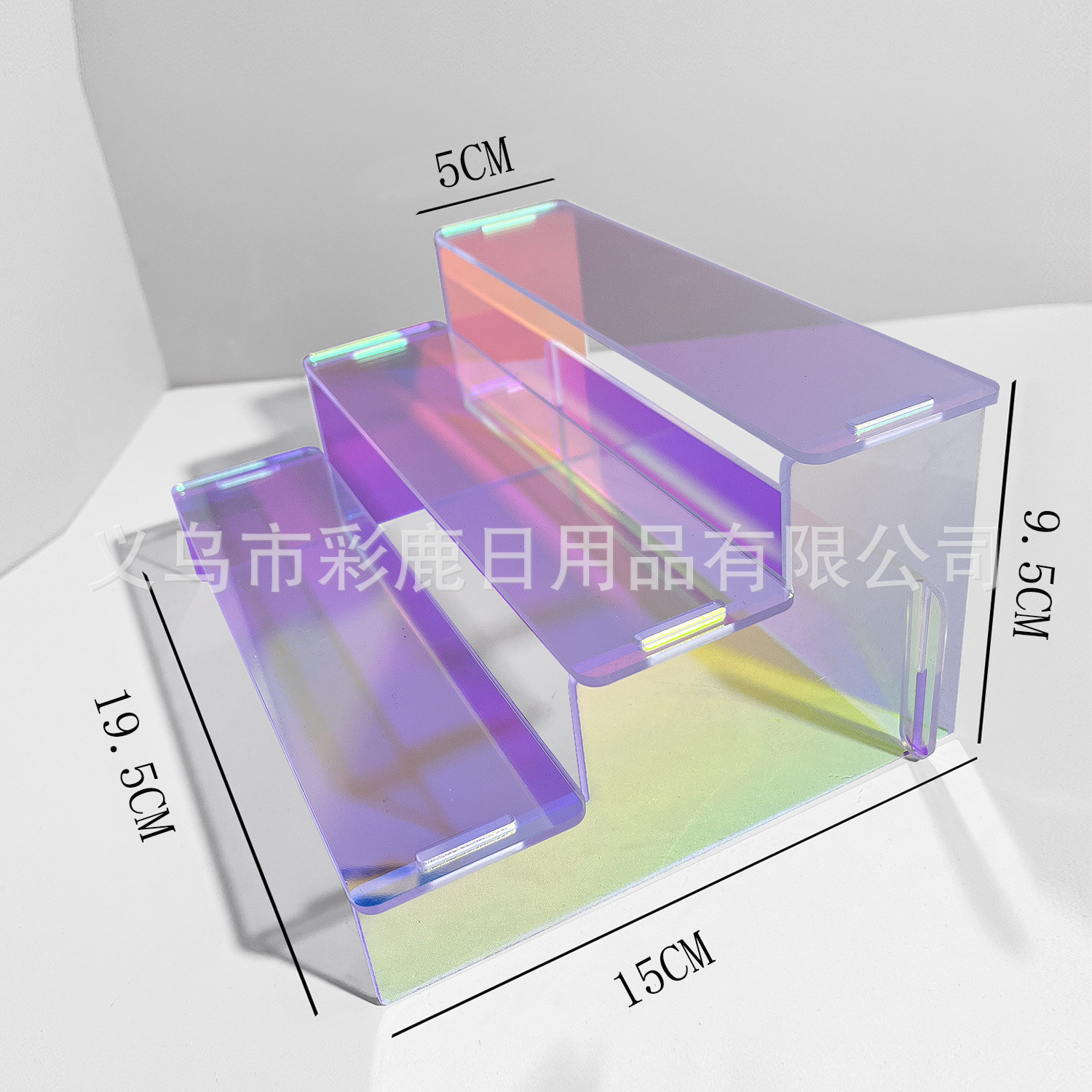 Яркий трехуровневый стеллаж, черный многоуровневый ступенчатый дисплей, органайзер для косметики на столе Bubble Mart