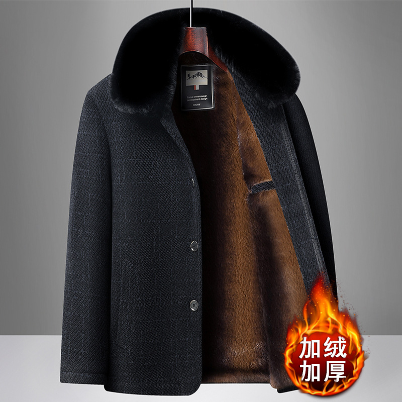 Зимняя хлопковая куртка для папы с велюром и утолщением, куртка из шенилла для мужчин среднего и пожилого возраста, для дедушки