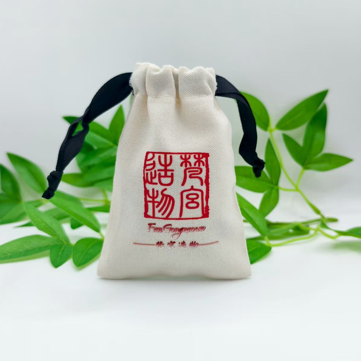 New Cotton Drawstring Bag Fresh Fabric Canvas Bag Small Storage Drawstring Jewelry Canvas Bag Custom