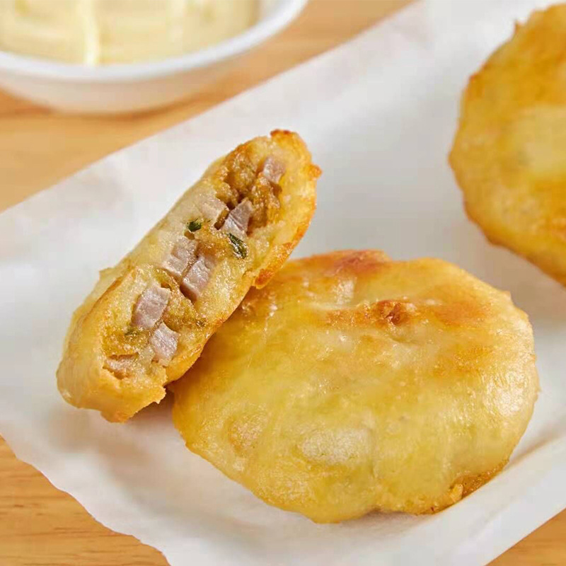 Mr. Anjing Frozen Product Crispy Lotus Root Box Fried Sandwich Lotus Root Slices Chicken Fresh Home Hotel Frozen Fast Food Semi-Finished Products