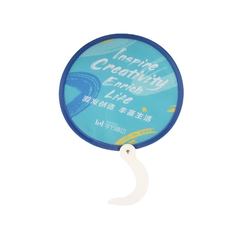 Customized DIY Cute Frisbee Fan Nylon Round Fan Advertising Reflector Portable Foldableing Round Fan