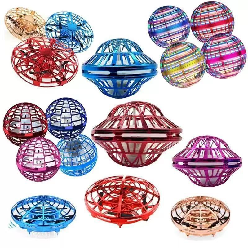 Индукционный спиннер-магический НЛО, который светится и летает, игрушка-гироскоп с черной технологией для пальца