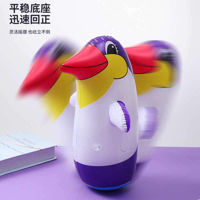 New Spot Small Thickeneded Pvc Inflatable Penguin Inflatable Tumbler Animal Cartoon Boxing Toys Wholesale