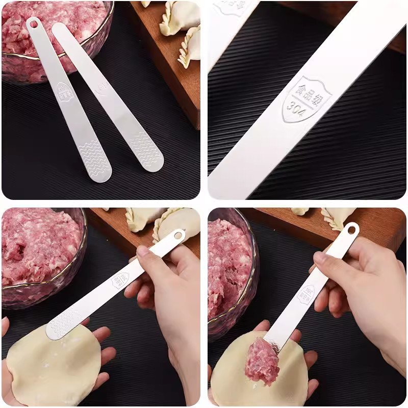 304 Stainless Steel Dumplings Stuffing Spoon Household Wonton Tools Kitchen Artifact Manual Stuffing Stir Stuffing Stick
