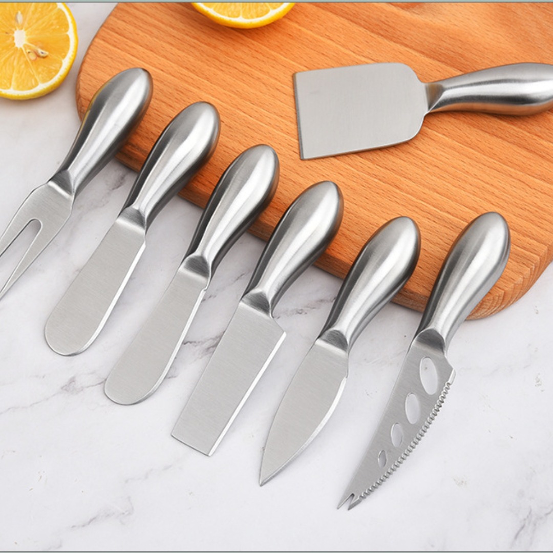 Stainless Steel Cheese Knife Set Hotel Western Restaurant Butter Knife Gift Box Modern Cheese Knife, Fork and Spoon Knife suit
