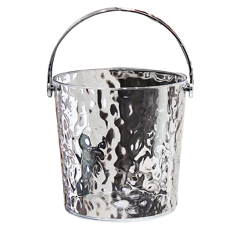 Light Luxury Water Ripple Thickened Transparent Ice Bucket High Beauty Value Home Commercial Ice Bucket Bar KTV Beer Barrel Ice