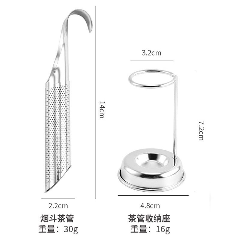 304 Stainless Steel Tea Drain Creative Pipe Hanging Tea Maker Kitchen Household Tea Separator Tea Filter Residue Artifact