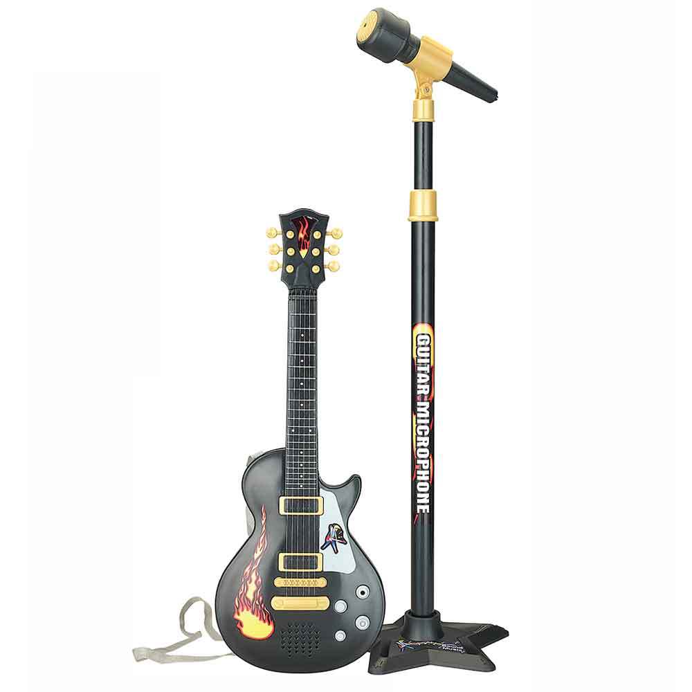 Музыкальный инструмент для обучения, раннее образование, пазл, для начинающих детей-гитаристов, практика, электронная гитара с микрофоном