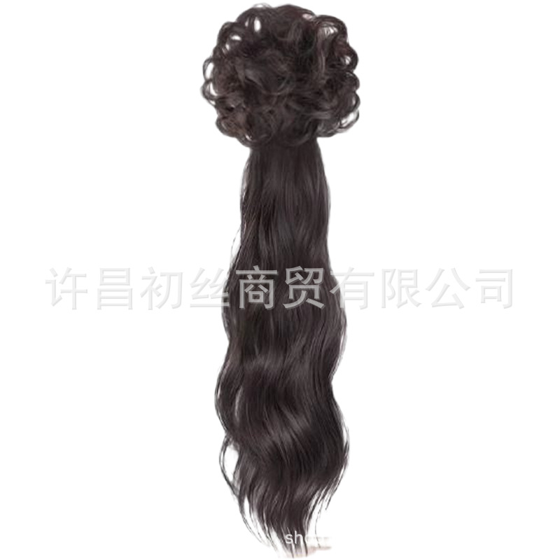 Factory in stock wholesale ponytail one-piece national style new Chinese style bun simulation antique Hanfu cheongsam headdress wig