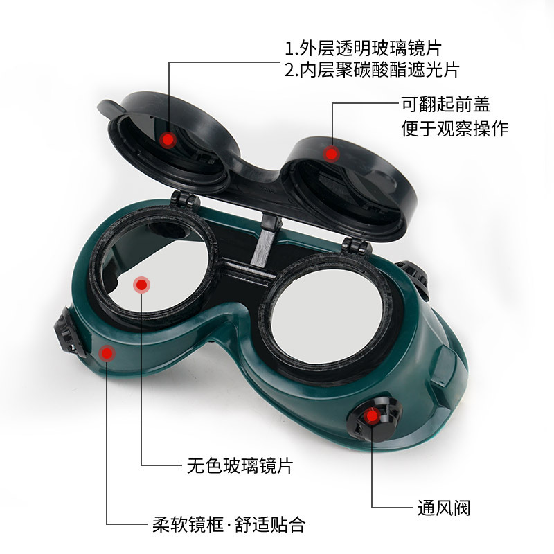 [Factory] Double-turn welding glasses Protective glasses Shock-proof goggles Welder welding Dust-proof goggles Goggles
