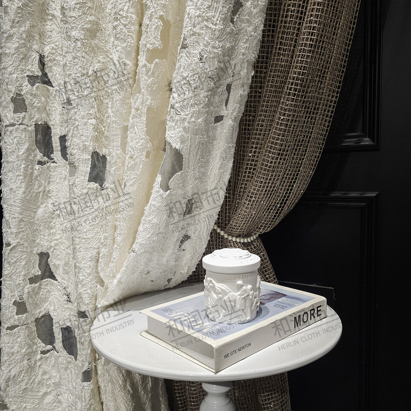 French Modern Light Luxury Jacquard High-End Curtains with a Sense of Luxury 2025 New European Style for Living Room and Bedroom