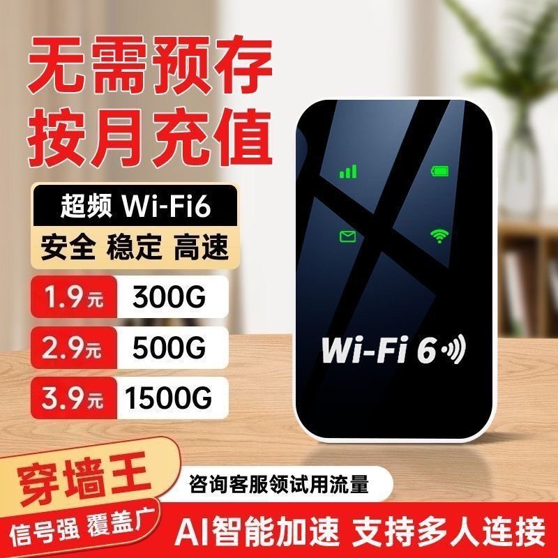 Portable Wifi6 Router Wifi6 Outdoor Live Broadcast Without Plug-In Rental Construction Site Portable Dormitory Wireless Internet