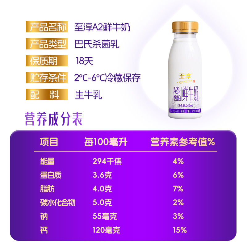 Weigang丨Zhichun A2Β-Casein Fresh Milk Low-Temperature Breakfast Milk Nutritional Milk Fresh Milk Whole Box Batch Special Price