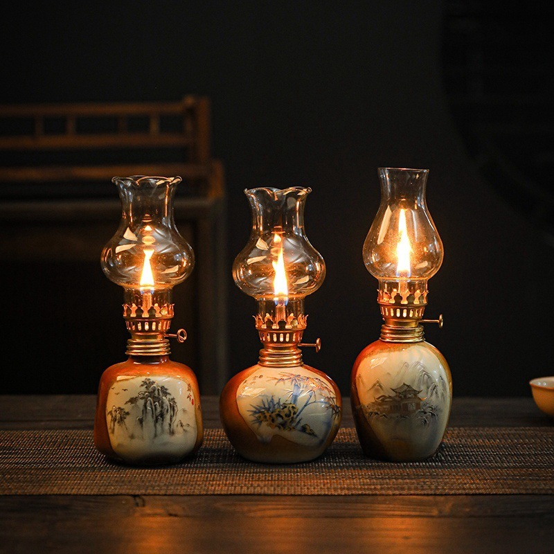 Кросс-бордерная вечная лампа, украшения для чайной комнаты, креативная лампа для подношений Будде, атмосферная лампа для кемпинга