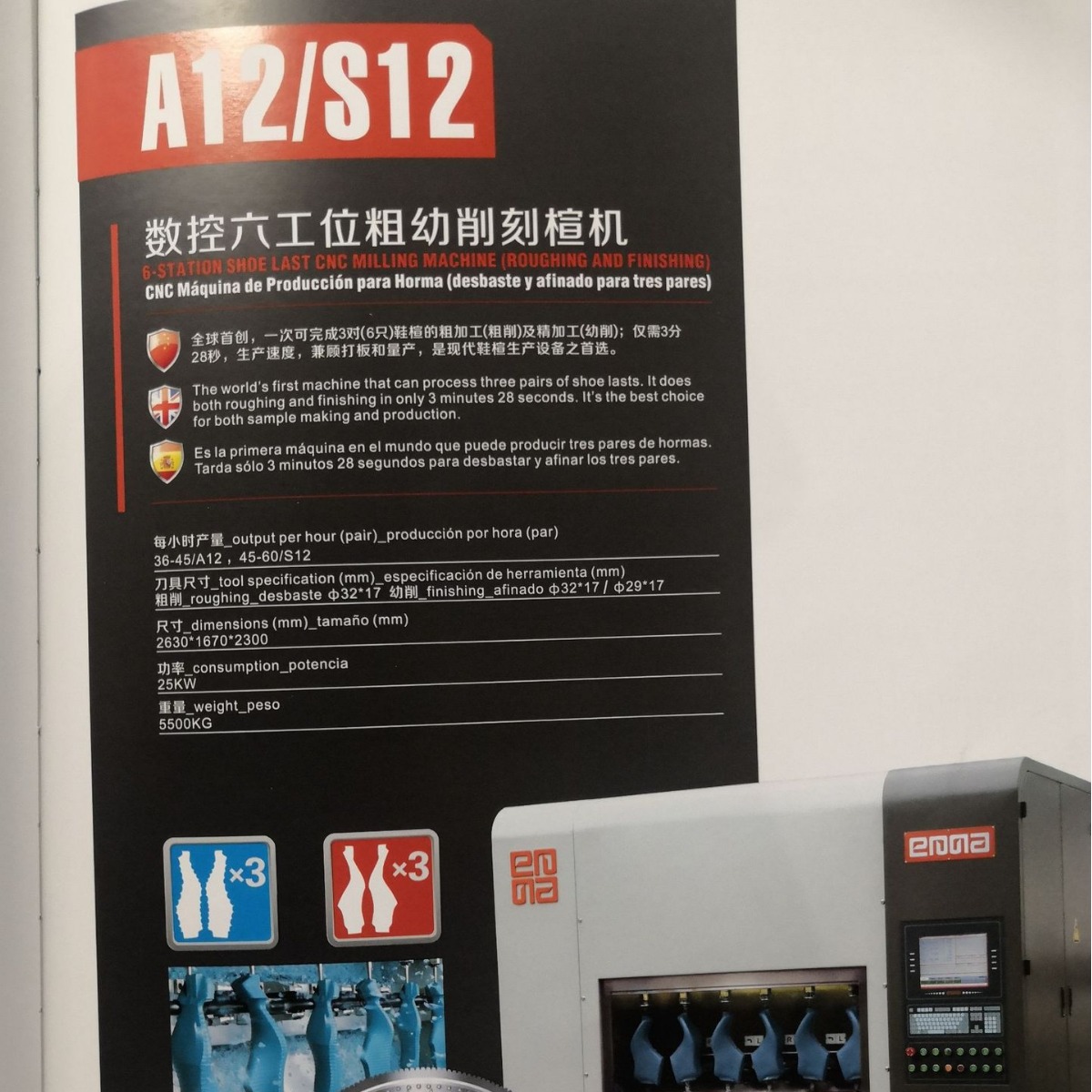 EMMA CNC six-station thickness cutting machine CNC engraving machine