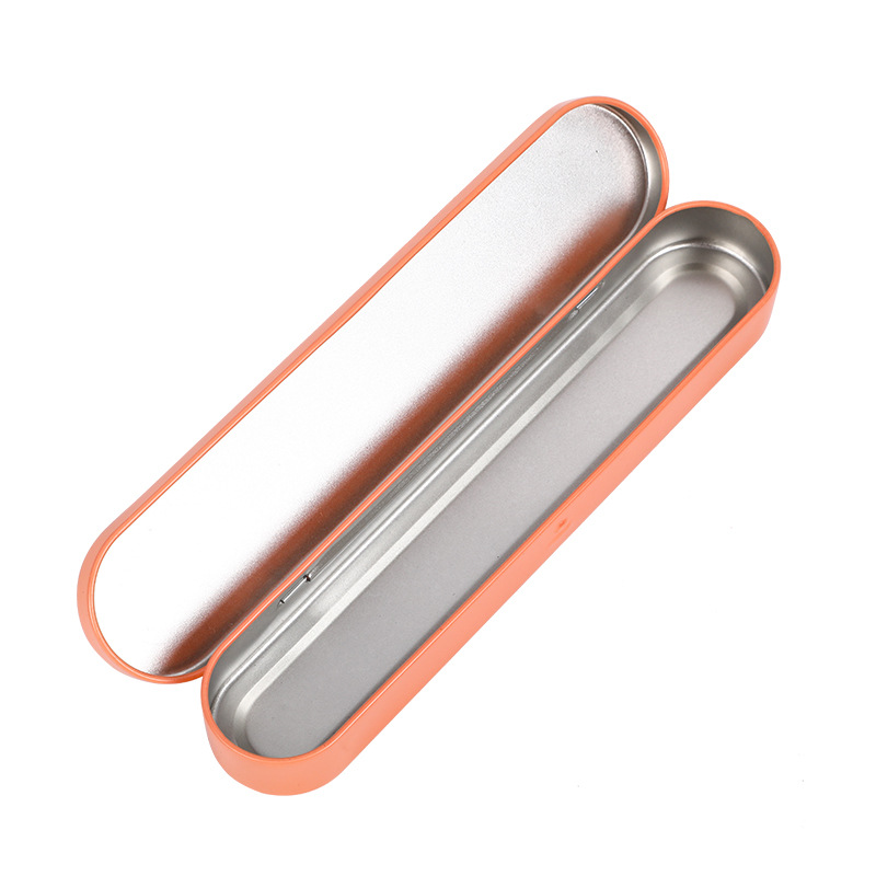 Spot tinplate box flip metal pen case laser logo black silver pen case gift pen case Wholesale