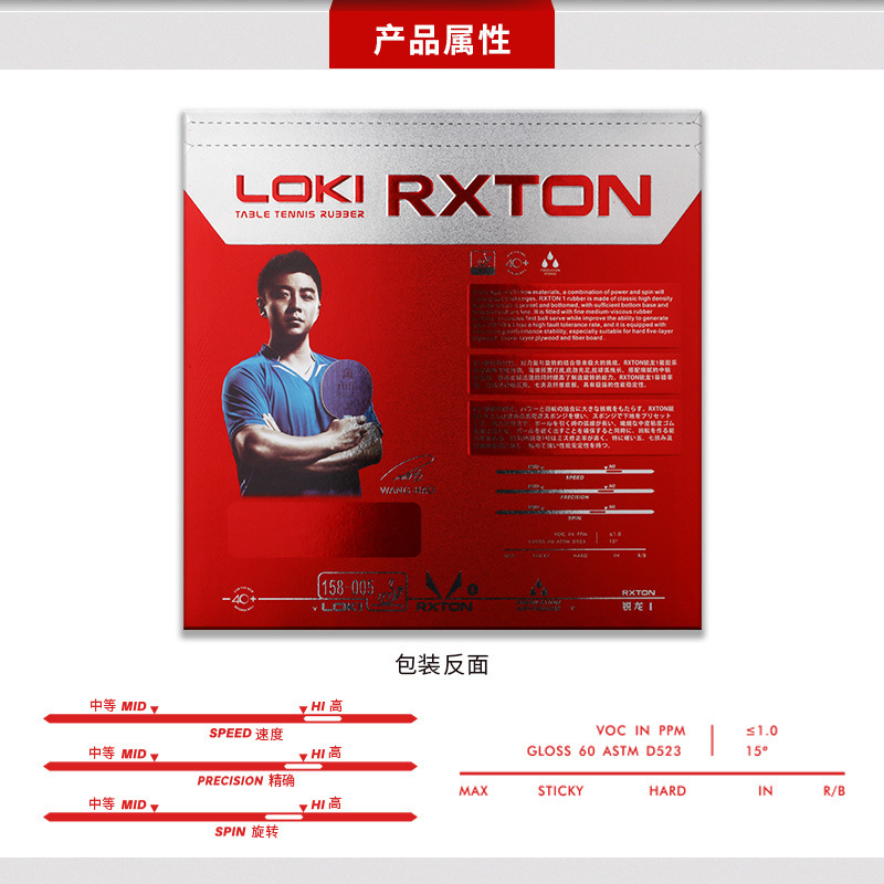 LOKI Thor Ruilong 1 table tennis rubber set high elastic sponge table tennis racket bottom plate rubber reverse glue