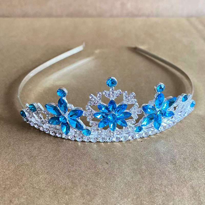 Korean Version of Frozen Alloy Children's Crown Headwear for Girls Cartoon Princess Children's Hairbands Hair Accessories Wholesale