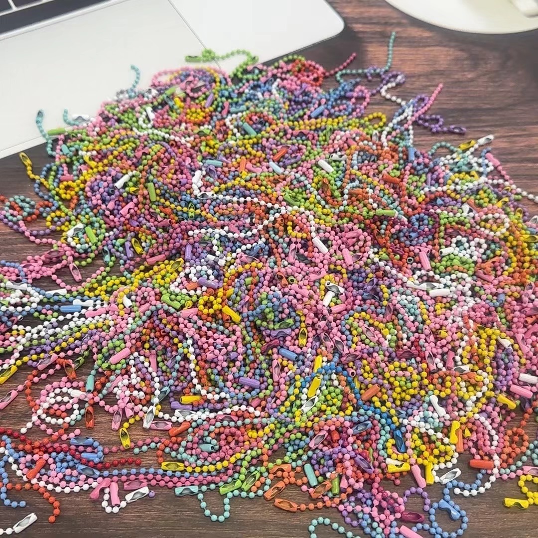 Цветная волнистая бусиновая цепочка, металлическая, оптовая продажа