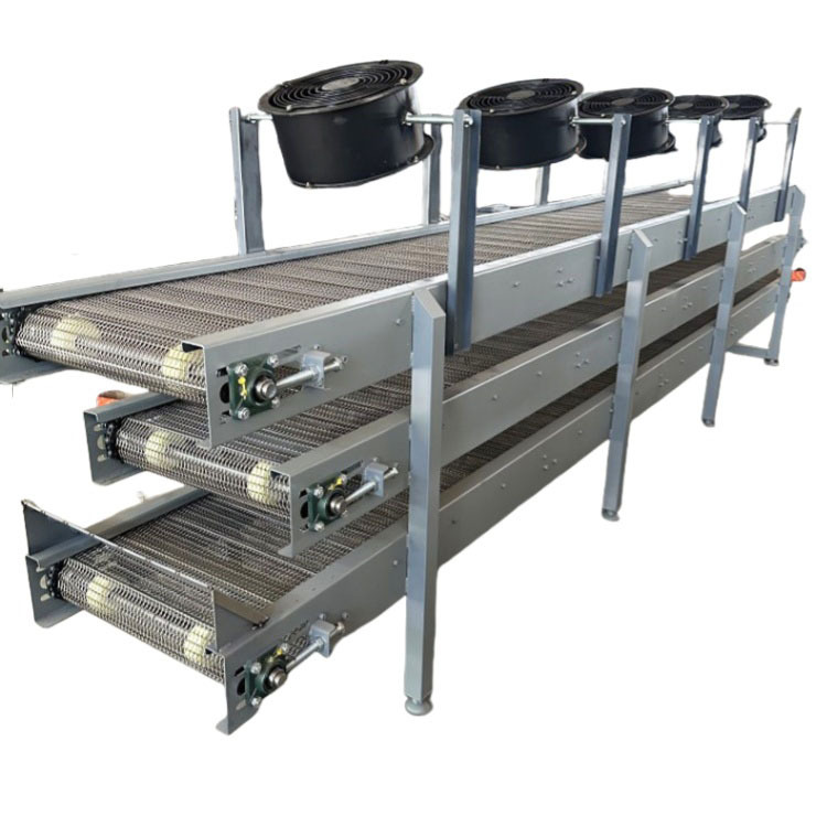 Линия для сушки продуктов с воздушным потоком, цепной конвейер с сетчатым полотном, отжиговая печь, стальная проволока 304 сетчатый конвейер