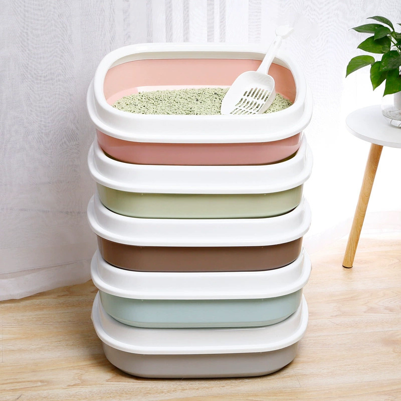 Semi-Enclosed Cat Litter Box, Extra Large Anti-Odor and Anti-Splash Cat Toilet, Cat Litter Box, Pp Plastic Pet Supplies