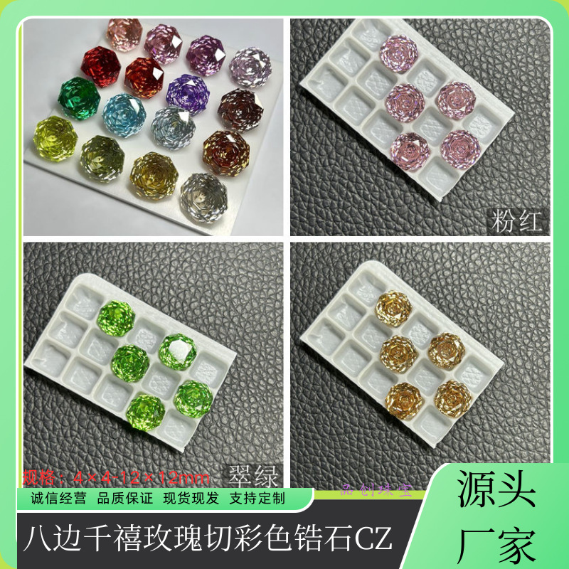 Горячая продажа круглых камней среза гнезда цветного циркония синтетический кубический цирконий для DIY