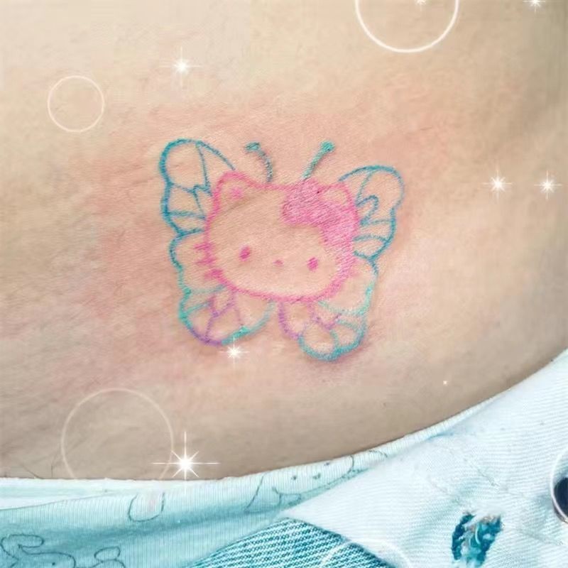 HelloKitty Cat Color Tattoo Sticker Simple Cute High-end Sense Ins Internet Popular Waterproof Hello Kitty Tattoo Sticker