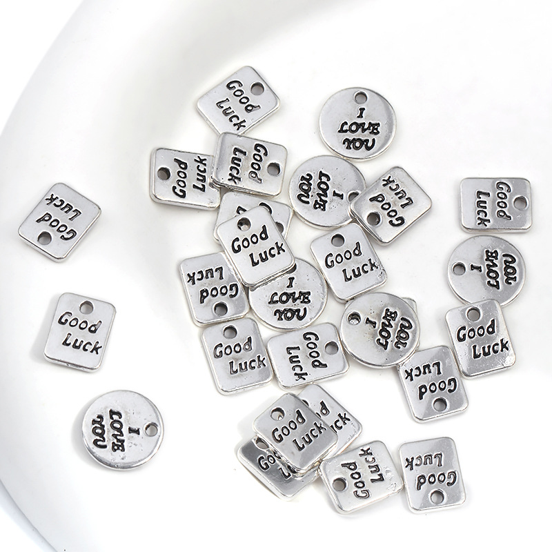 DIY retro alloy accessories English plate pendant handicraft accessories