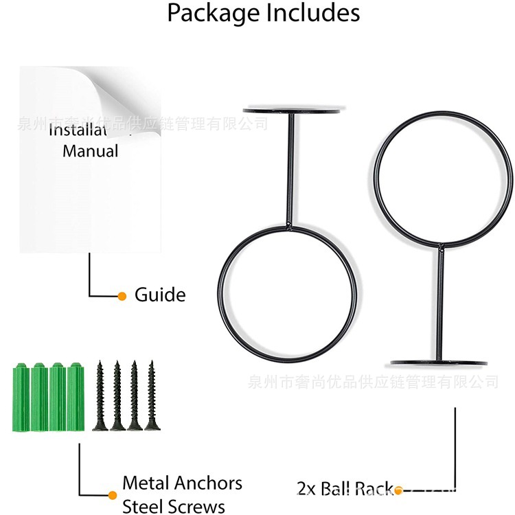 Ball Rack, Wall-mounted Bracket, Basketball Football Display Rack, Round Basketball Support Rack, Iron Ball Rack Bracket