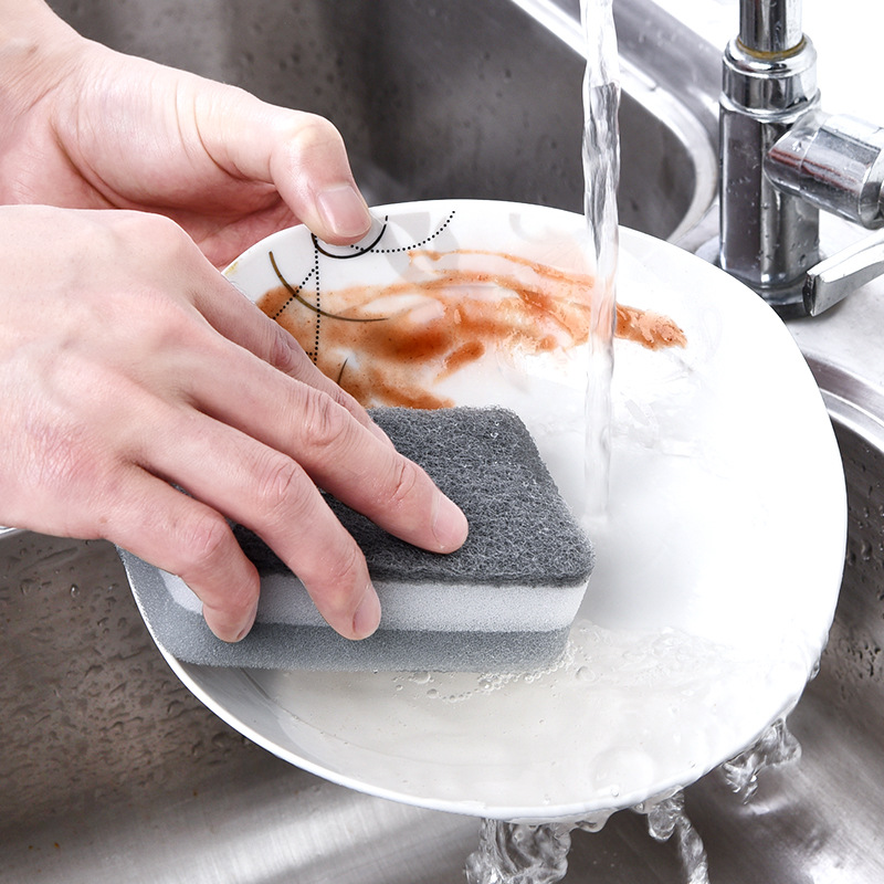 Губка для мытья посуды двойная губка для чистки кухни губка для кастрюль магическая губка оптом