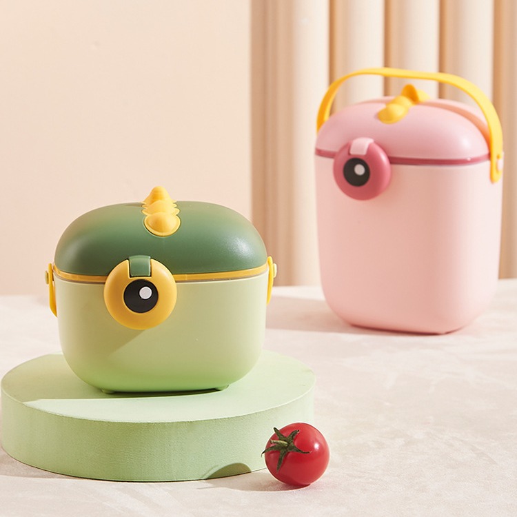 Коробка для молочной смеси с динозавром, милая коробка для обеда, портативная упаковочная коробка, герметичная банка для молочной смеси