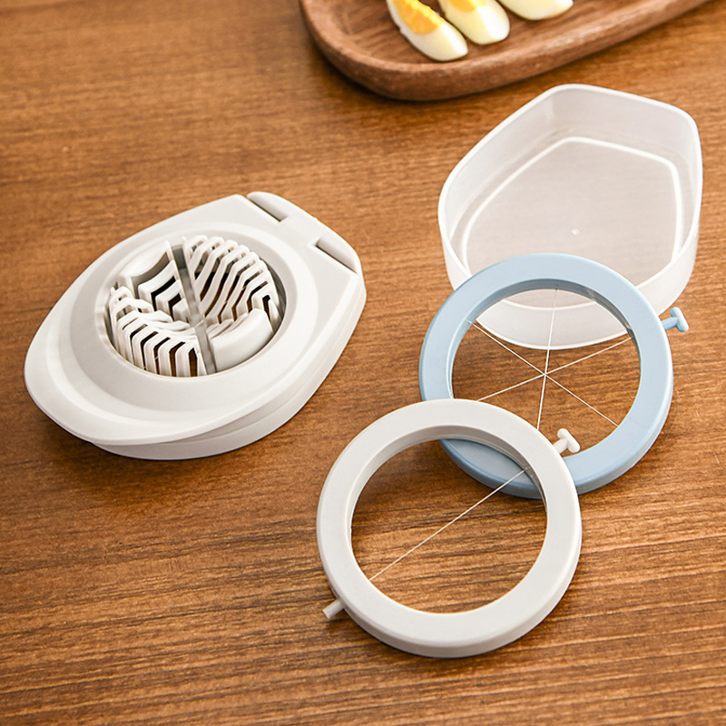 Stainless steel preserved egg cutter three-in-one steel wire egg cutter Japanese fruit cutting multi-function split egg cutting device