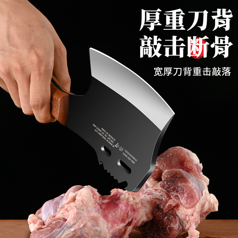 Yangjiang manufacturers for kitchen multi-functional bone cutting knife thickened cutting big bone wide back tool solid wood handle cutting axe