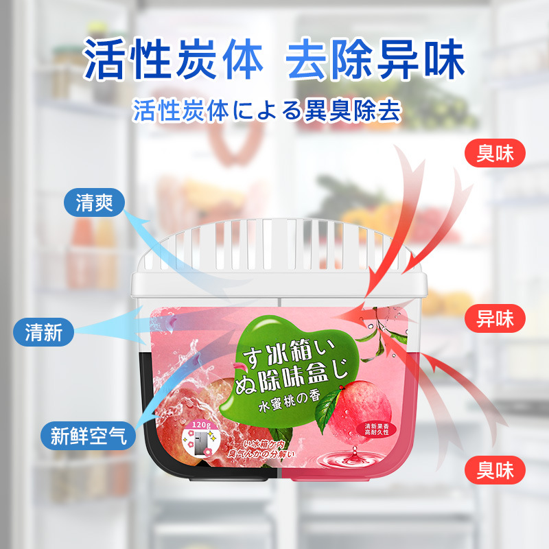 Tiktok-Style Activated Carbon Two-Color Refrigerator Deodorizer Odor Remover Odor Eliminator Purifier Refrigerator Deodorization Box
