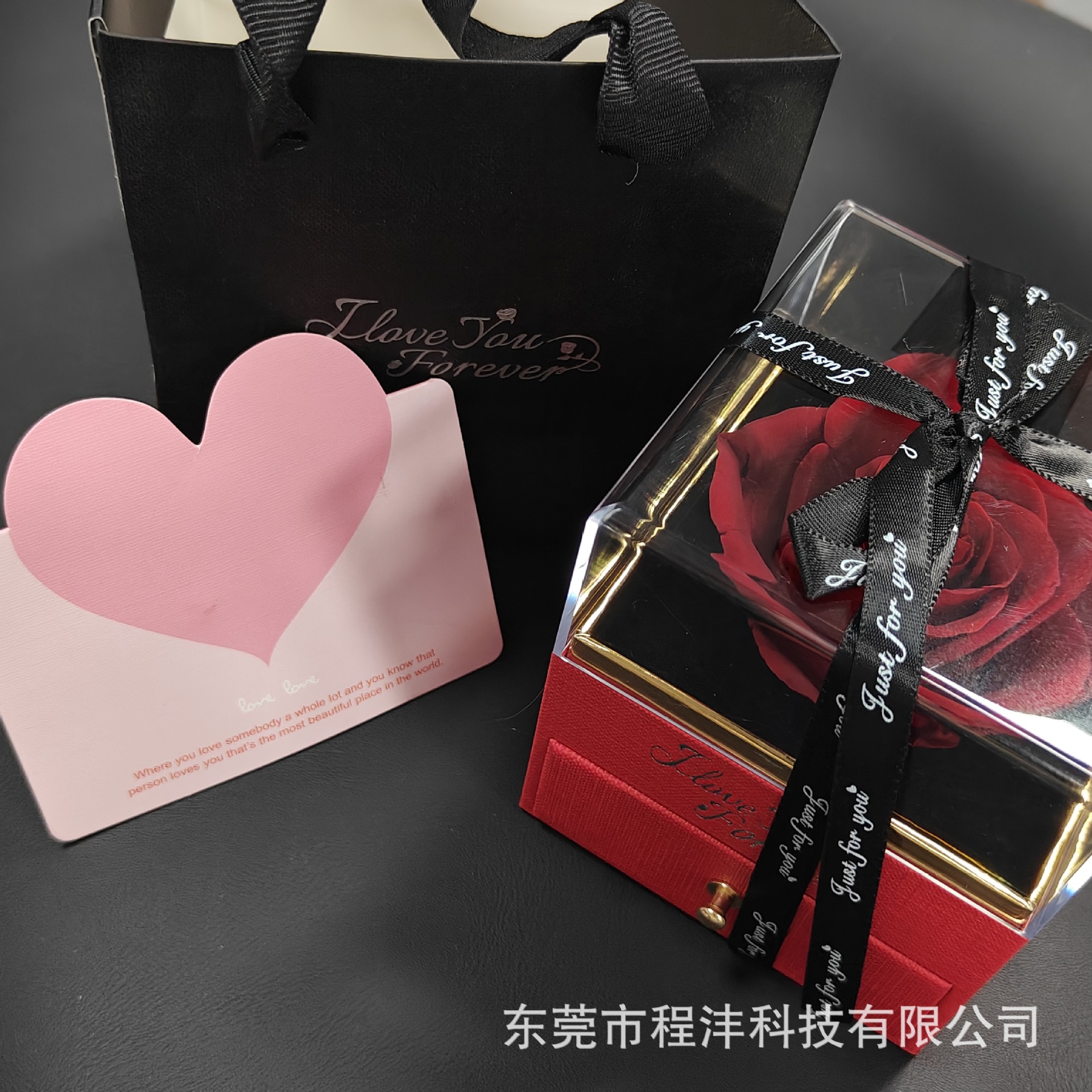 Eternal Rose Real Flower Acrylic Drawer Jewelry Gift Box Necklace Mother's Day/Christmas/Valentine's Day Gift Cross-Border