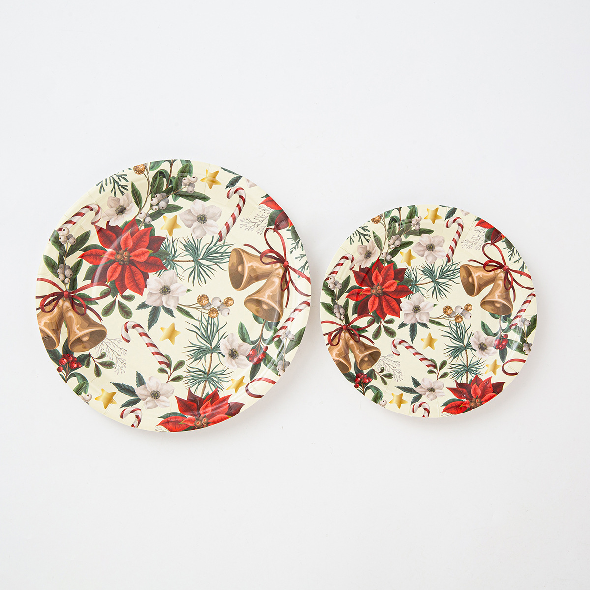 Merry Christmas Santa Claus Elk Theme Disposable Paper Plate Set Snowflake Party Paper Plate