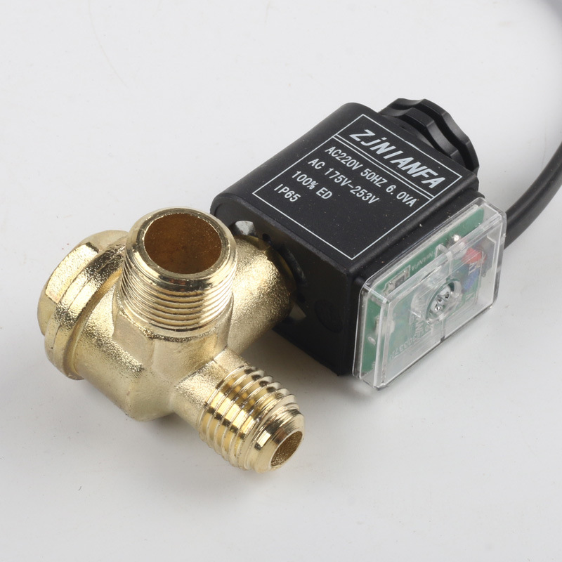 Silent oil-free air compressor accessories one-way valve check valve spool 220V solenoid valve power off bleed exhaust valve