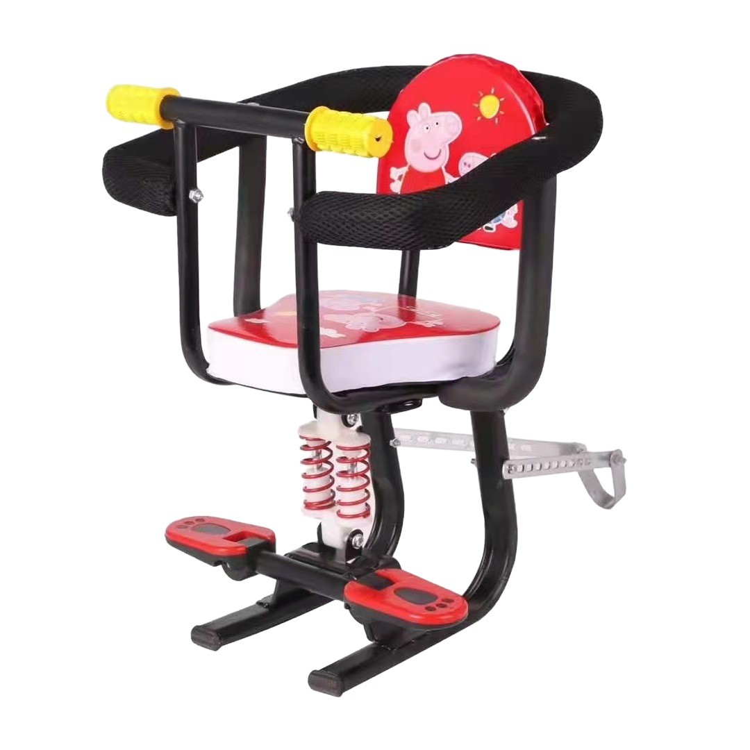 Electric Vehicle Child Seat Double Shock-Absorbing Spring Seat Electric Bicycle Front Child Seat Electric Motorcycle Front