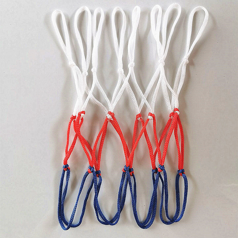 Сетка для баскетбольного кольца для детей, смелая, оптовая, трехцветная, двухцветная, полипропиленовая мини сетка 8 шипов