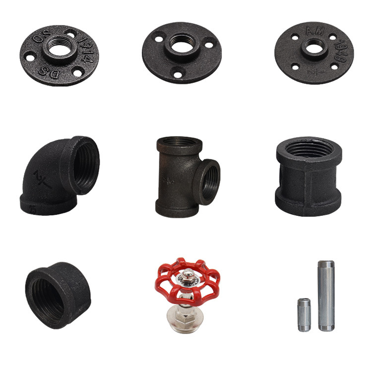 Cast Iron Flange Retro Water Pipe Inner Wire Flange Base Wall Corner Decorative Fixed Flange