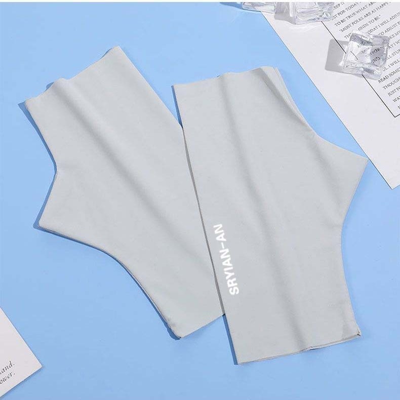 Summer Ice Silk Sunscreen Half-Finger Gloves Women's Nail Art Ultraviolet Protection Simple Finger-free Thin Traceless Gloves Ultra-thin