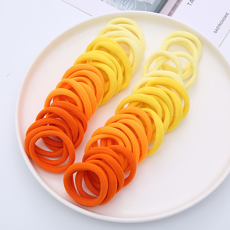 Korean spring new seamless towel ring high elastic rubber band basic gradient hair ring 50pcs/wrapping rope