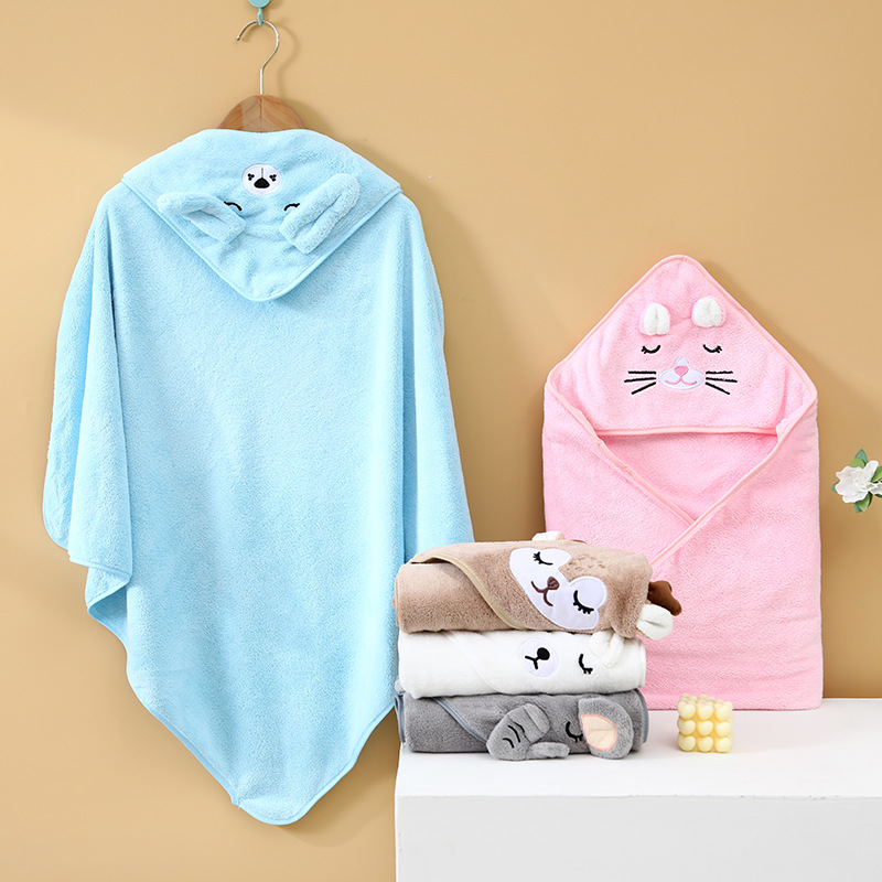 Детское полотенце для купания с капюшоном для новорожденных, быстро сохнущее, впитывающее, утолщенное, для мальчиков и девочек