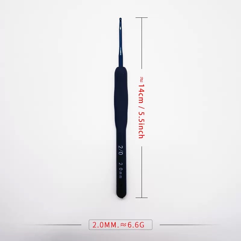 Amazon New Product Blue Tpr Handle Crochet Accessory Set Wool Knitting Tool Blue Soft Handle Crochet Set