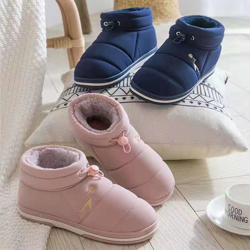 Winter Cotton Slippers with Bags Men's and Women's Home Shoes Couple's Indoor Anti-slip Thickened Warm Parent-child Down Cotton Shoes