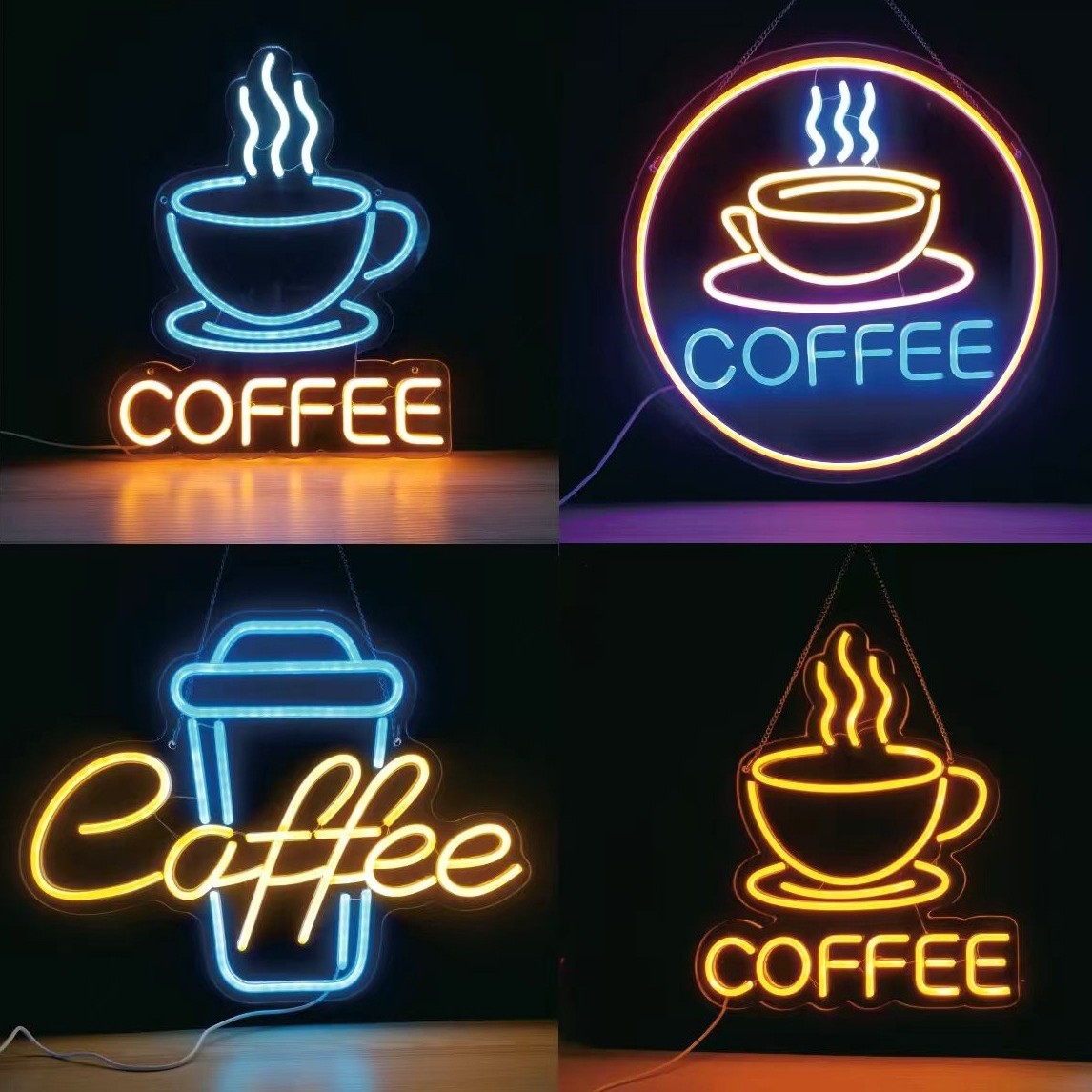 Кросс-бордерный светодиодный неоновый знак кофе, декор для бара, атмосферное освещение, рекламная доска