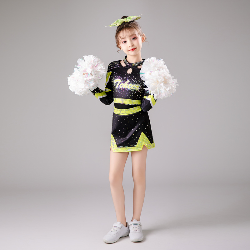 Children's Cheerleading Performance Clothing Long-Sleeved New Girls' Cheerleading Performance Clothing Dance Clothing Competition Competition Clothing for Women
