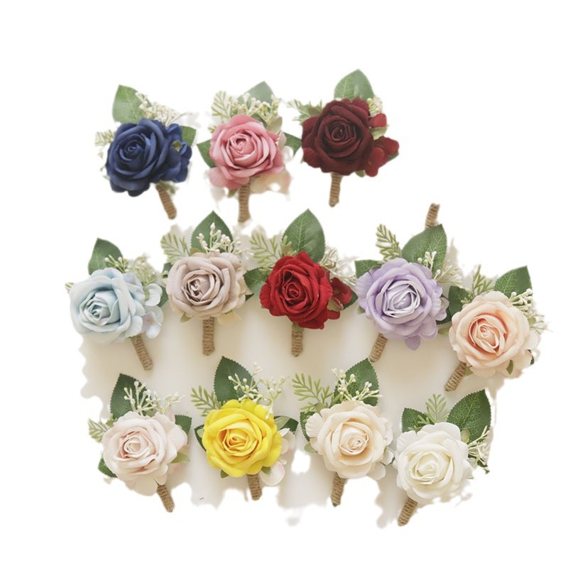 Korean-style Western-style Wedding Supplies Guest Banquet Celebration Wedding Corsage Simulation Flower Rose Flower Sister Wrist Flower