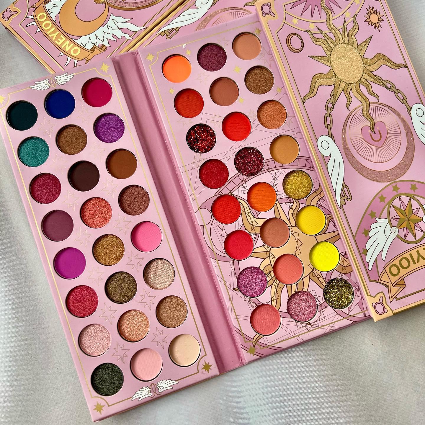 Foreign Trade Cross-Border Cartoon Pattern 96-Color Eyeshadow Palette Pearlescent Matte Sequin Eyeshadow Makeup Palette Only for Export Processing