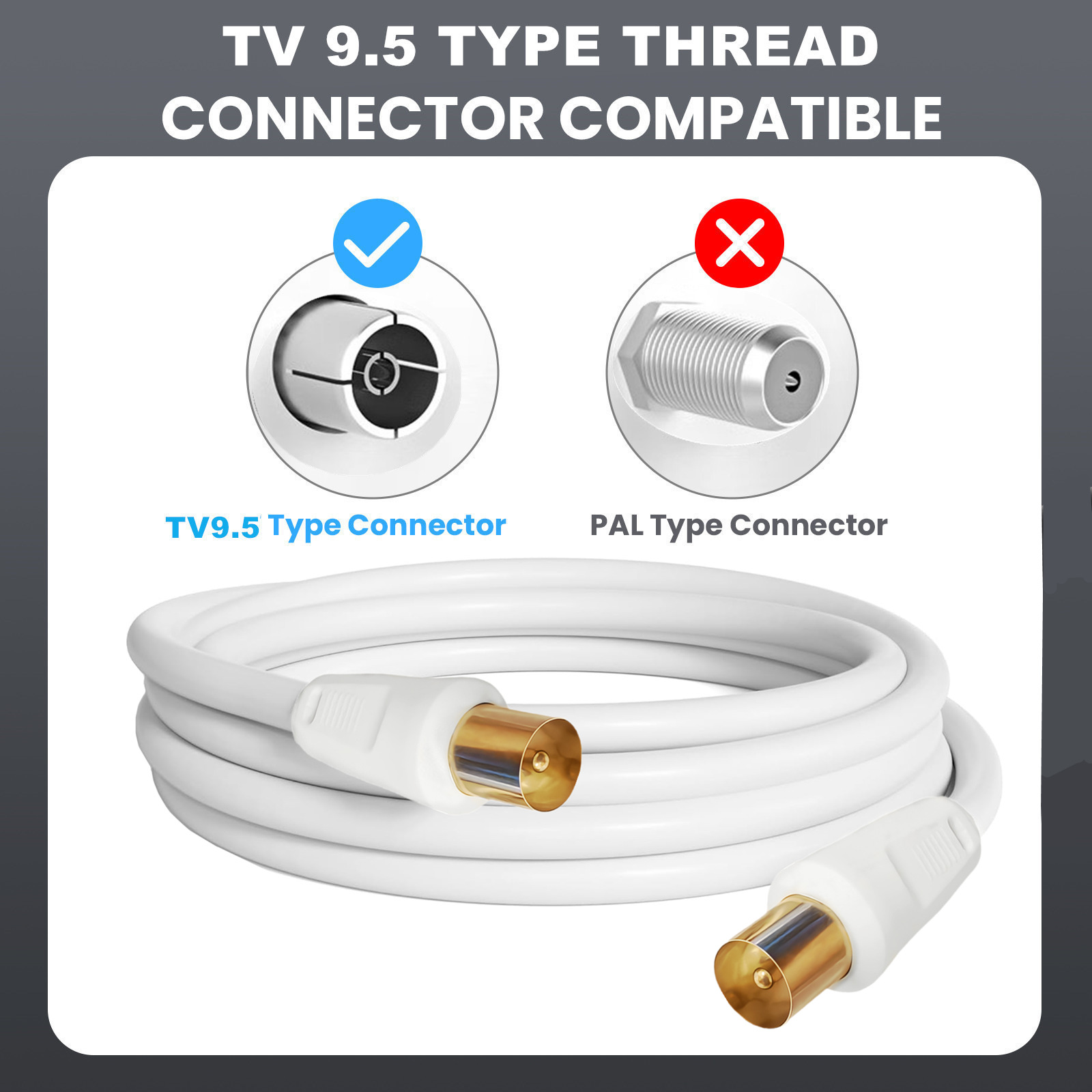 Coaxial Tv9.5 Male Cable Closed Line Cable Tv Signal Line Rf Line Digital Set-Top Box Connection Line